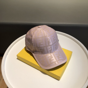 Luxury Womens Hats Fendi FF Jacquard Canvas Baseball Hat Pink A190PP95 AA148249