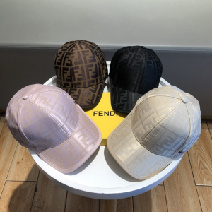 Luxury Womens Hats Fendi FF Jacquard Canvas Baseball Hat Pink A190PP95 AA148249