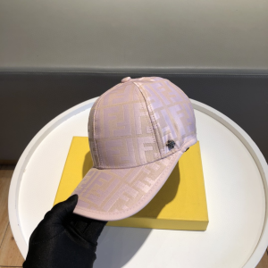 Luxury Womens Hats Fendi FF Jacquard Canvas Baseball Hat Pink A190PP95 AA148249