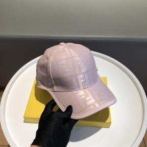 Luxury Womens Hats Fendi FF Jacquard Canvas Baseball Hat Pink A190PP95 AA148249