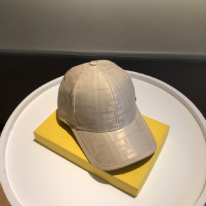 Luxury Womens Hats Fendi FF Jacquard Canvas Baseball Hat White A190PP95 AA148250