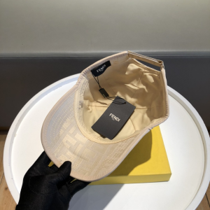 Luxury Womens Hats Fendi FF Jacquard Canvas Baseball Hat White A190PP95 AA148250