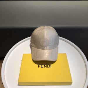 Luxury Womens Hats Fendi FF Jacquard Canvas Baseball Hat White A190PP95 AA148254