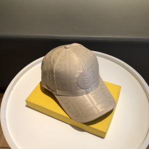 Luxury Womens Hats Fendi FF Jacquard Canvas Baseball Hat White A190PP95 AA148254