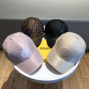 Luxury Womens Hats Fendi FF Jacquard Canvas Baseball Hat White A190PP95 AA148254