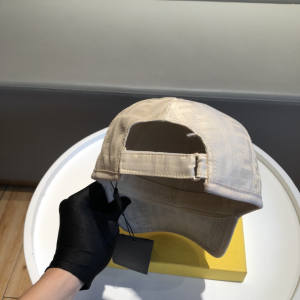 Luxury Womens Hats Fendi FF Jacquard Canvas Baseball Hat White A190PP95 AA148254