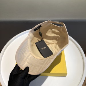 Luxury Womens Hats Fendi FF Jacquard Canvas Baseball Hat White A190PP95 AA148254