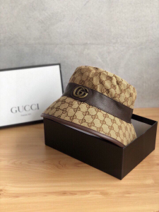Luxury Womens Hats Gucci GG Canvas Fedora Bucket Hat Beige A190PP105 AA148258