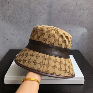 Luxury Womens Hats Gucci GG Canvas Fedora Bucket Hat Beige A190PP105 AA148258