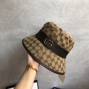 Luxury Womens Hats Gucci GG Canvas Fedora Bucket Hat Beige A190PP105 AA148258