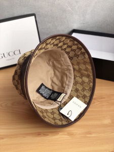 Luxury Womens Hats Gucci GG Canvas Fedora Bucket Hat Beige A190PP105 AA148258