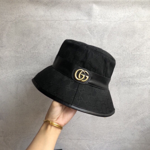 Luxury Womens Hats Gucci GG Canvas Fedora Bucket Hat Black A190PP105 AA148259
