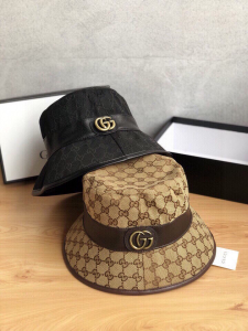 Luxury Womens Hats Gucci GG Canvas Fedora Bucket Hat Black A190PP105 AA148259