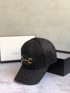 Luxury Womens Hats Gucci Horsebit GG Supreme Baseball Hat in Black A190PP90 AA148305