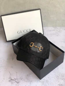 Luxury Womens Hats Gucci Horsebit GG Supreme Baseball Hat in Black A190PP90 AA148305
