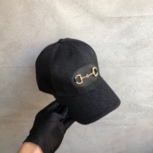 Luxury Womens Hats Gucci Horsebit GG Supreme Baseball Hat in Black A190PP90 AA148305