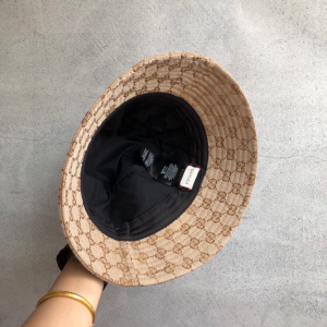 Luxury Womens Hats Gucci NY Beige GG Canvas Bucket Hat A190PP90 AA148242
