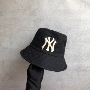 Luxury Womens Hats Gucci NY Black GG Canvas Bucket Hat A190PP90 AA148239