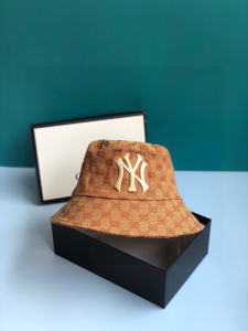 Luxury Womens Hats Gucci NY Brown GG Canvas Bucket Hat A190PP90 AA148241