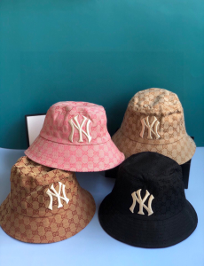 Luxury Womens Hats Gucci NY Brown GG Canvas Bucket Hat A190PP90 AA148241