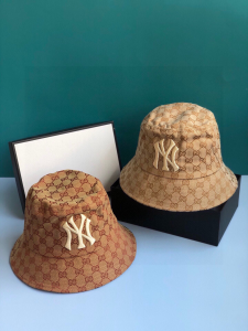 Luxury Womens Hats Gucci NY Brown GG Canvas Bucket Hat A190PP90 AA148241