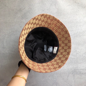 Luxury Womens Hats Gucci NY Brown GG Canvas Bucket Hat A190PP90 AA148241