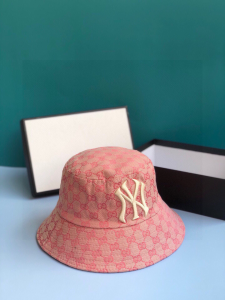 Gucci NY Pink GG Canvas Bucket Hat 