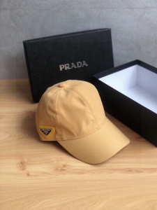 Prada Beige Nylon Baseball Cap Hat 