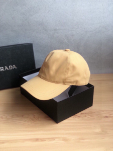 Luxury Womens Hats Prada Beige Nylon Baseball Cap Hat A190PP95 AA148276