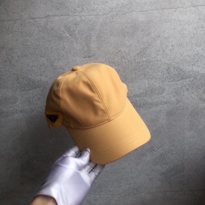 Luxury Womens Hats Prada Beige Nylon Baseball Cap Hat A190PP95 AA148276