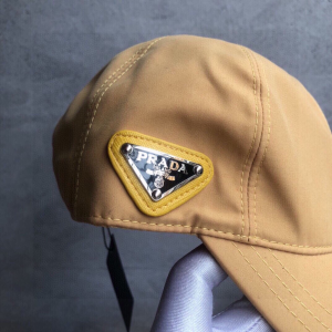 Luxury Womens Hats Prada Beige Nylon Baseball Cap Hat A190PP95 AA148276