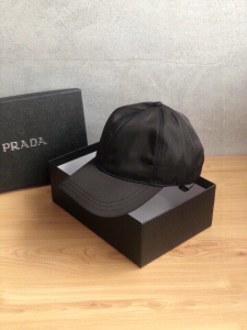 Luxury Womens Hats Prada Black Nylon Baseball Cap Hat A190PP95 AA148272
