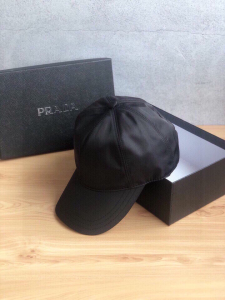 Luxury Womens Hats Prada Black Nylon Baseball Cap Hat A190PP95 AA148272