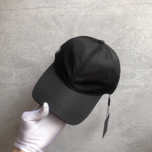 Luxury Womens Hats Prada Black Nylon Baseball Cap Hat A190PP95 AA148272
