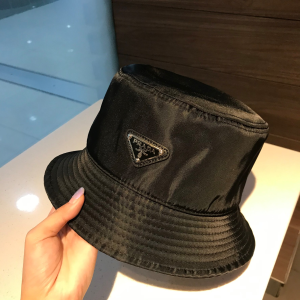 Luxury Womens Hats Prada Black Nylon Bucket Hat A190PP100 AA148235