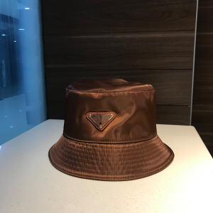 Luxury Womens Hats Prada Brown Nylon Bucket Hat A190PP100 AA148238