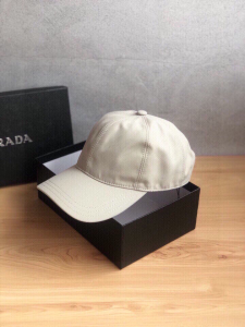 Luxury Womens Hats Prada Cream Nylon Baseball Cap Hat A190PP95 AA148273