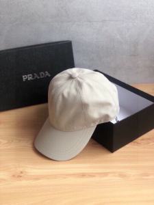 Luxury Womens Hats Prada Cream Nylon Baseball Cap Hat A190PP95 AA148273