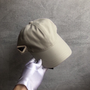 Luxury Womens Hats Prada Cream Nylon Baseball Cap Hat A190PP95 AA148273