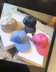 Luxury Womens Hats Prada Cream Nylon Baseball Cap Hat A190PP95 AA148273