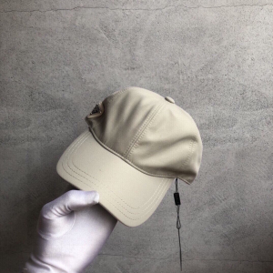 Luxury Womens Hats Prada Cream Nylon Baseball Cap Hat A190PP95 AA148273