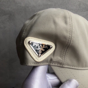 Luxury Womens Hats Prada Cream Nylon Baseball Cap Hat A190PP95 AA148273