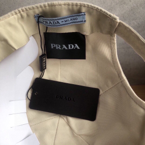 Luxury Womens Hats Prada Cream Nylon Baseball Cap Hat A190PP95 AA148273