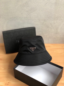 Luxury Womens Hats Prada Nylon Bucket Hat in Black A190PP105 AA148303