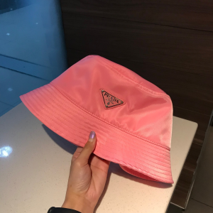Luxury Womens Hats Prada Pink Nylon Bucket Hat A190PP100 AA148237