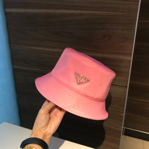 Luxury Womens Hats Prada Pink Nylon Bucket Hat A190PP100 AA148237