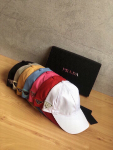 Luxury Womens Hats Prada Red Nylon Baseball Cap Hat A190PP95 AA148277
