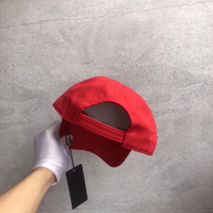 Luxury Womens Hats Prada Red Nylon Baseball Cap Hat A190PP95 AA148277