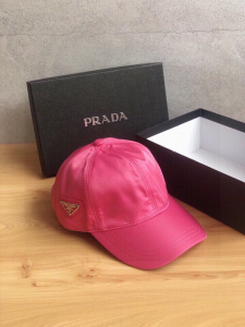 Prada Rose Nylon Baseball Cap Hat 