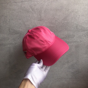 Luxury Womens Hats Prada Rose Nylon Baseball Cap Hat A190PP95 AA148275
